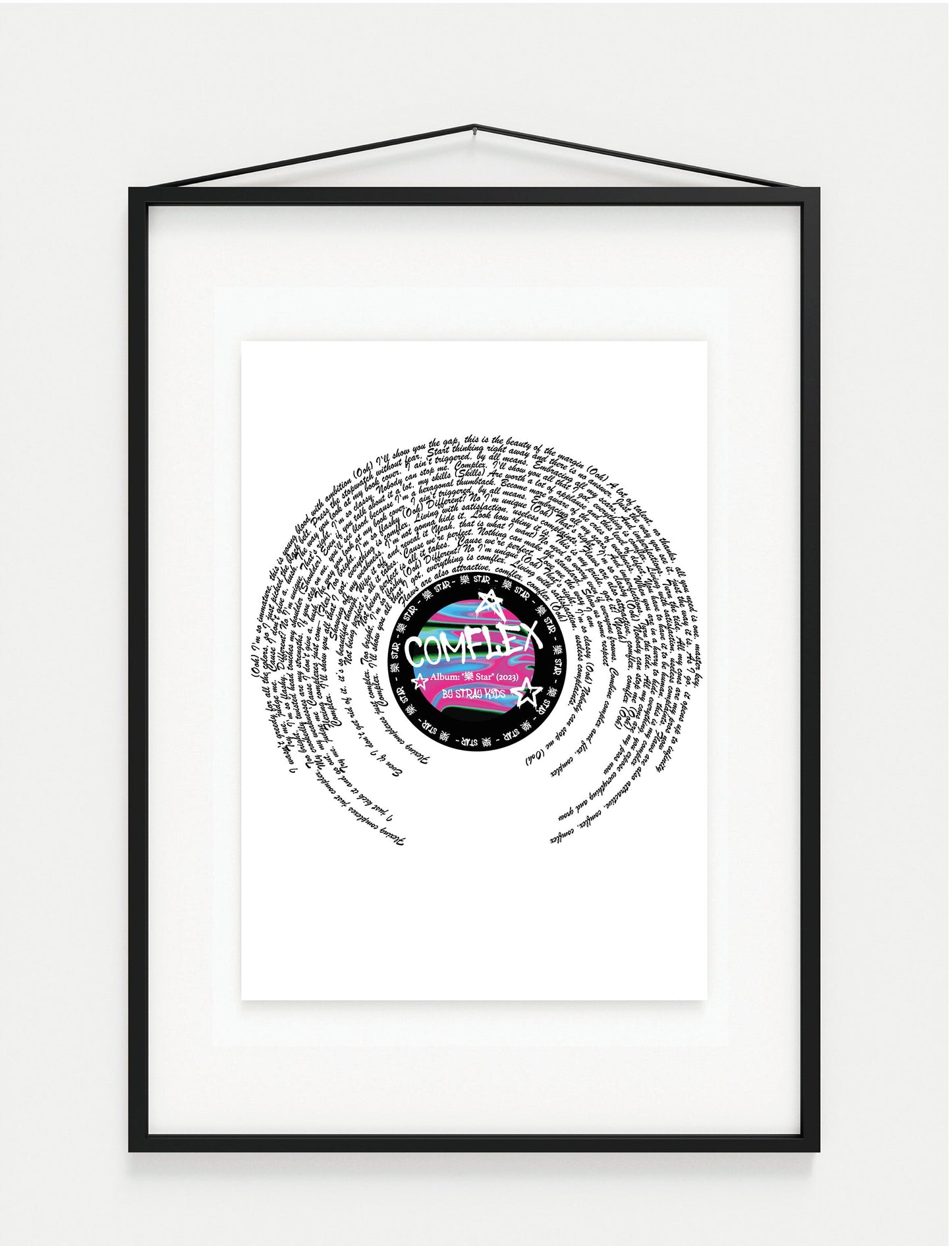 Stray Kids 樂-STAR "COMFLEX" Lyric Wall Print || Rock Star Album || Megaverse || Full Song Lyrics