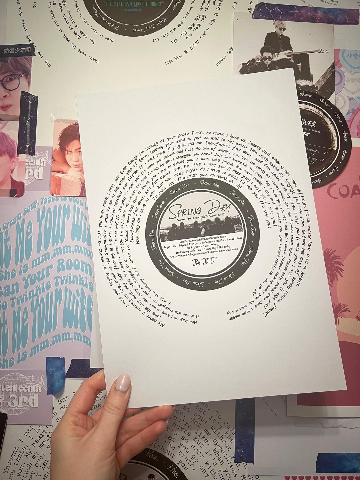 BTS "SPRING DAY" full lyric Print