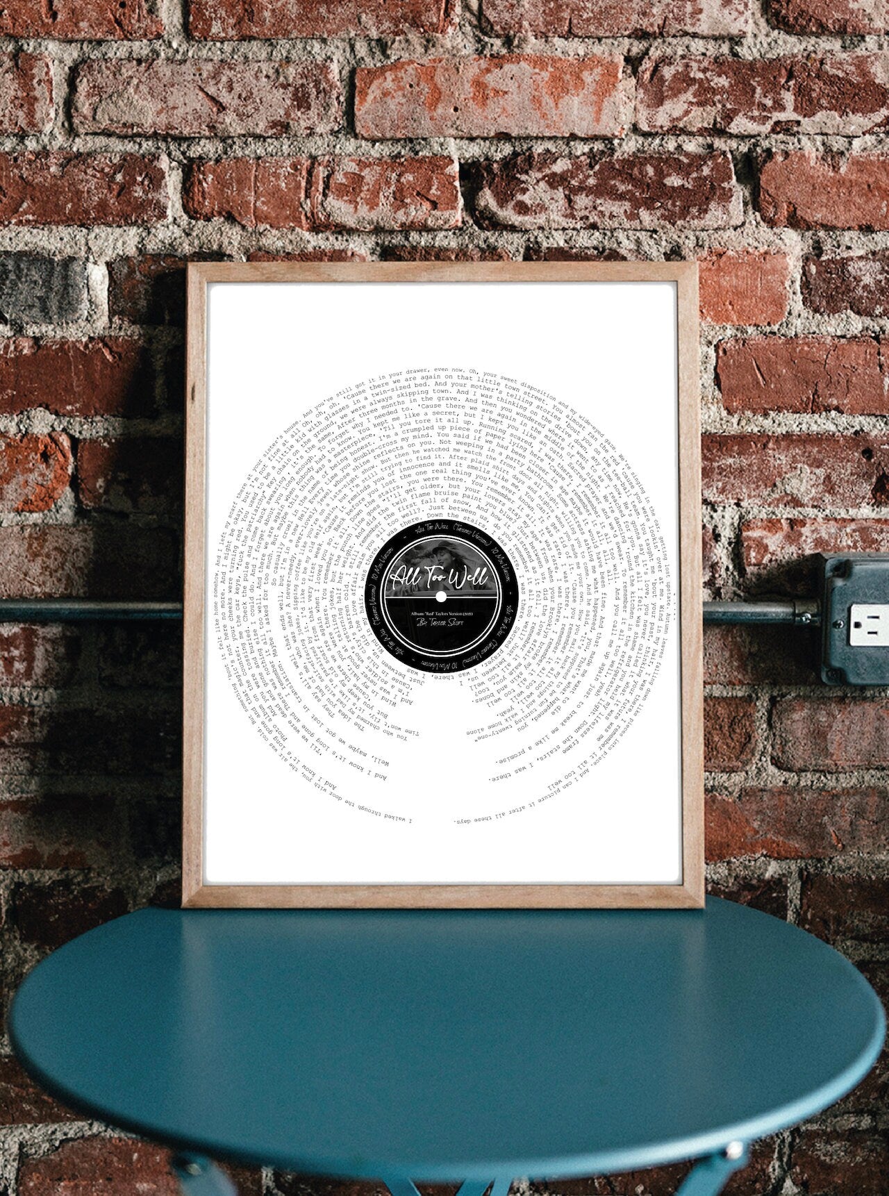 All Too Well Print (TV) 10 Min Version || Red Album ||  Lyrics Print || Vinyl Inspiration