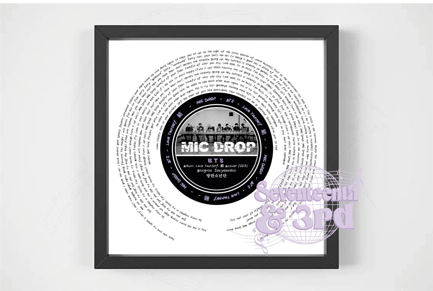 BTS lyric Print "Mic Drop" || inspired by Love yourself: her Album