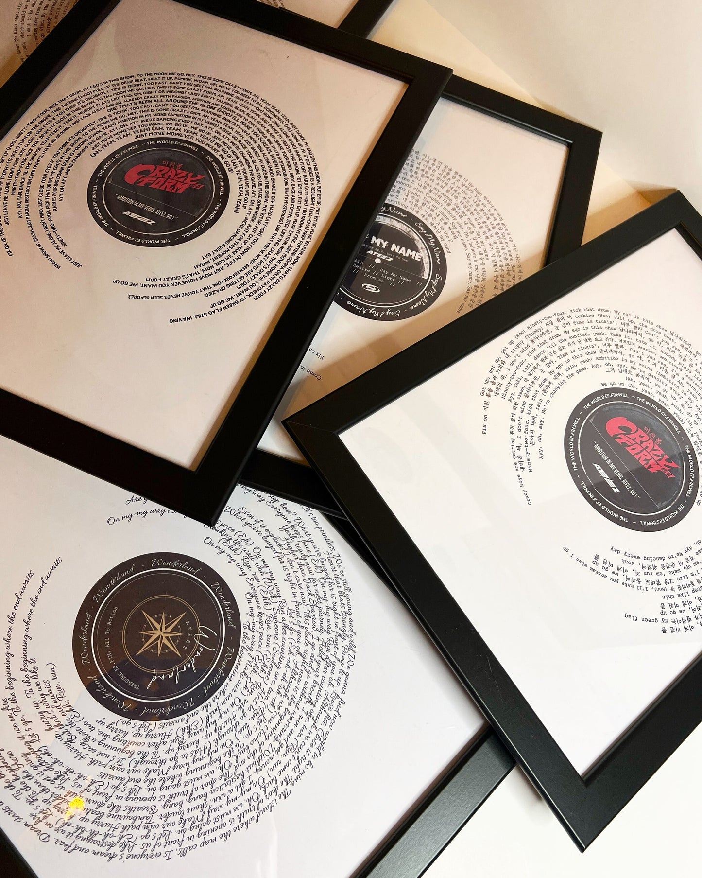 Ateez "TURBULENCE" full Lyric wall Print
