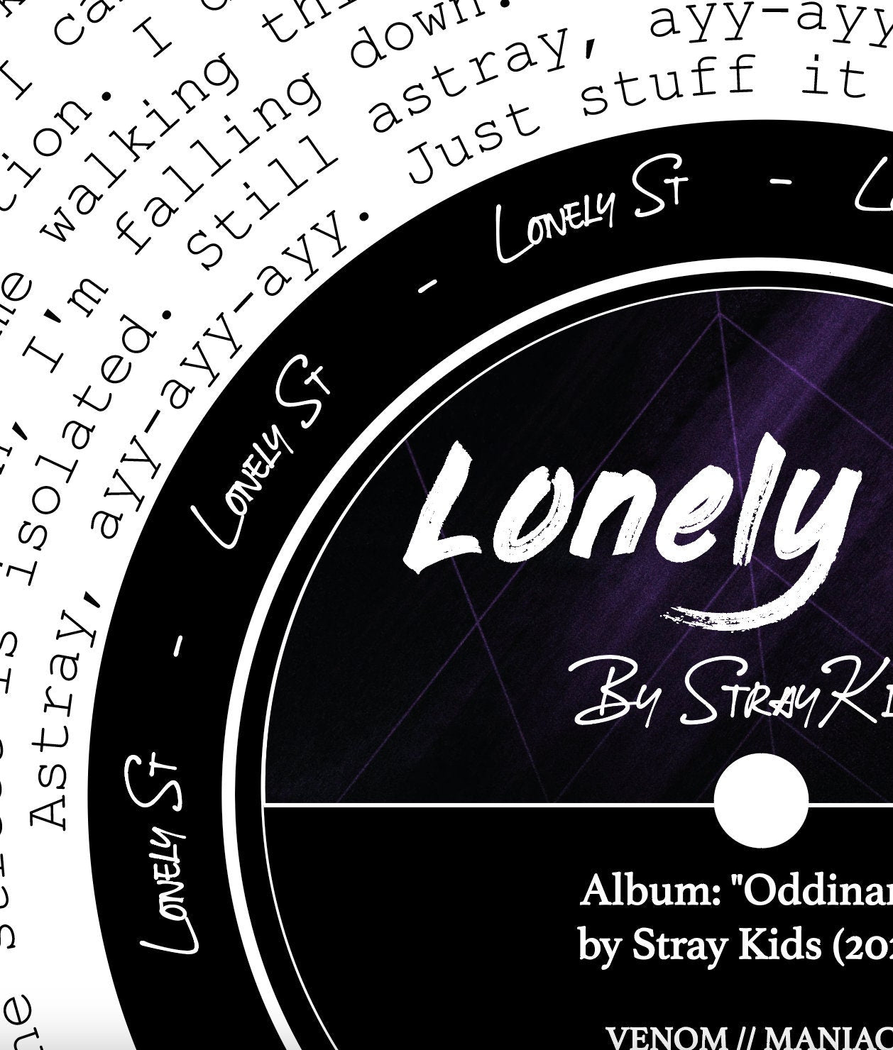 "Lonely St." Full Lyric Print StrayKids