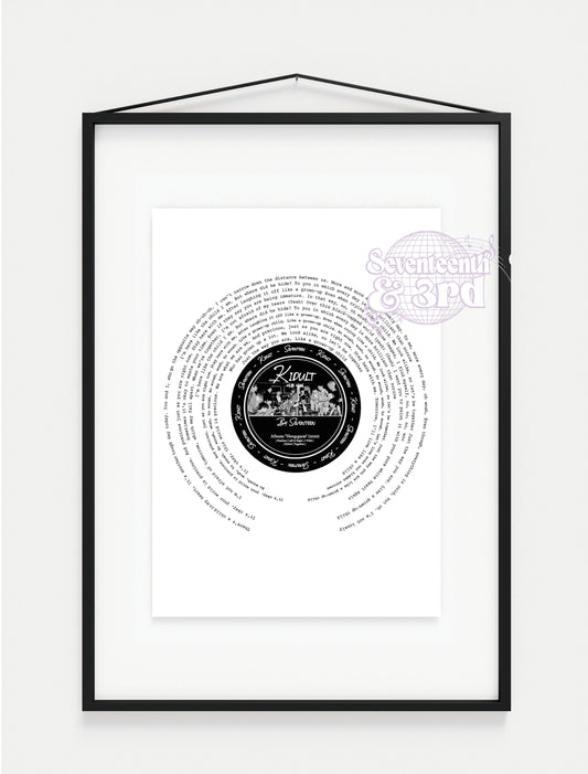 SVT  "KIDULT" Seventeens Album Lyric Wall Art Print