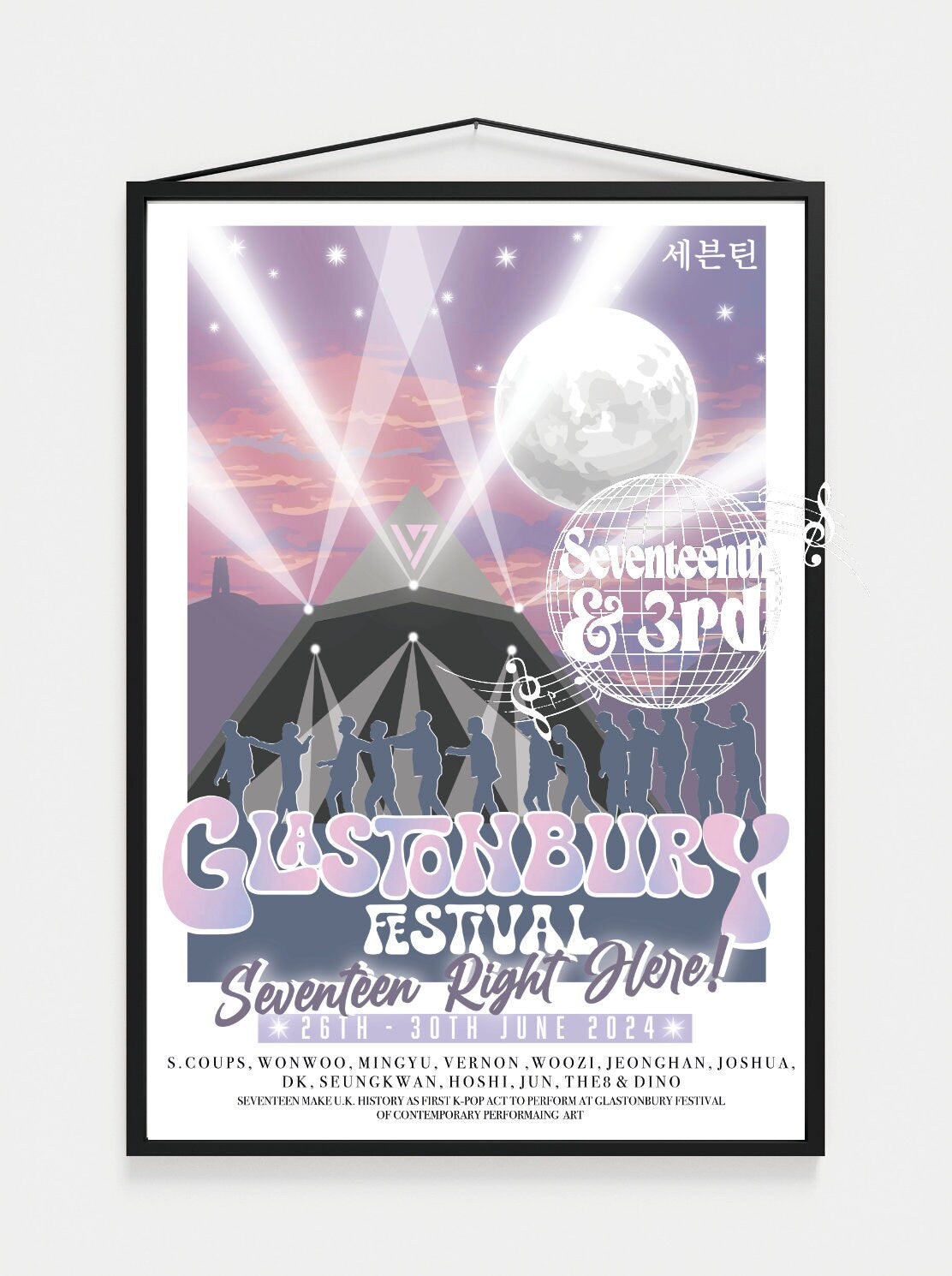 17 "Seventeen Right here" at Glastonbury Inspired Wall Poster print.