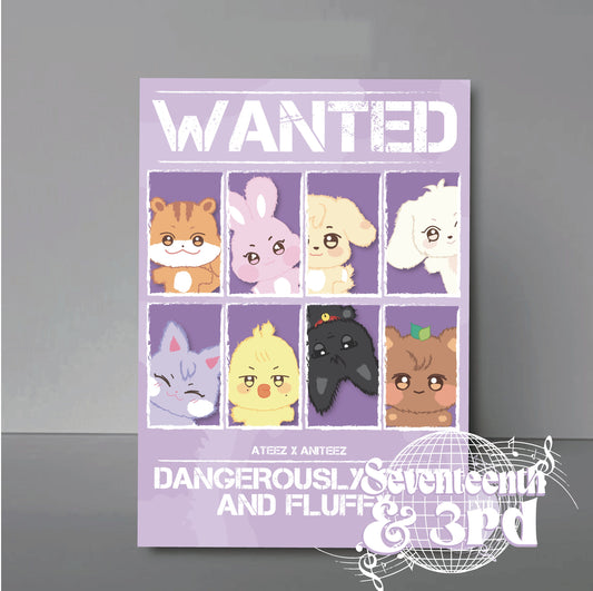 Aniteez Wanted Poster || Ateez Inspired Print