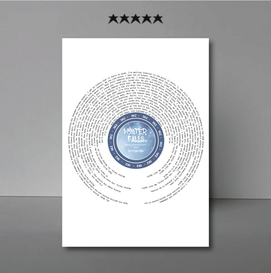 Stray Kids  "Winter Falls" Lyric Wall Art Print || Christmas Eve'L Album || Full Song Lyrics
