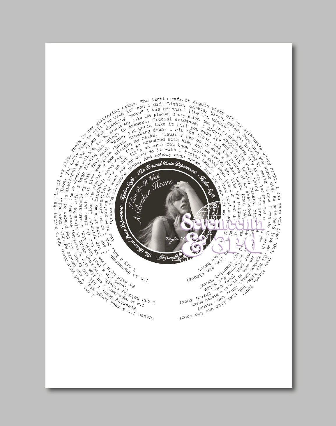I Can Do It With A Broken Heart (TV) TTPD Album *A4 print