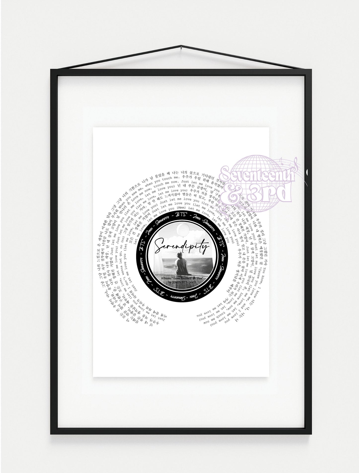 "Serendipity"BTS Song Print |JIMIN Print
