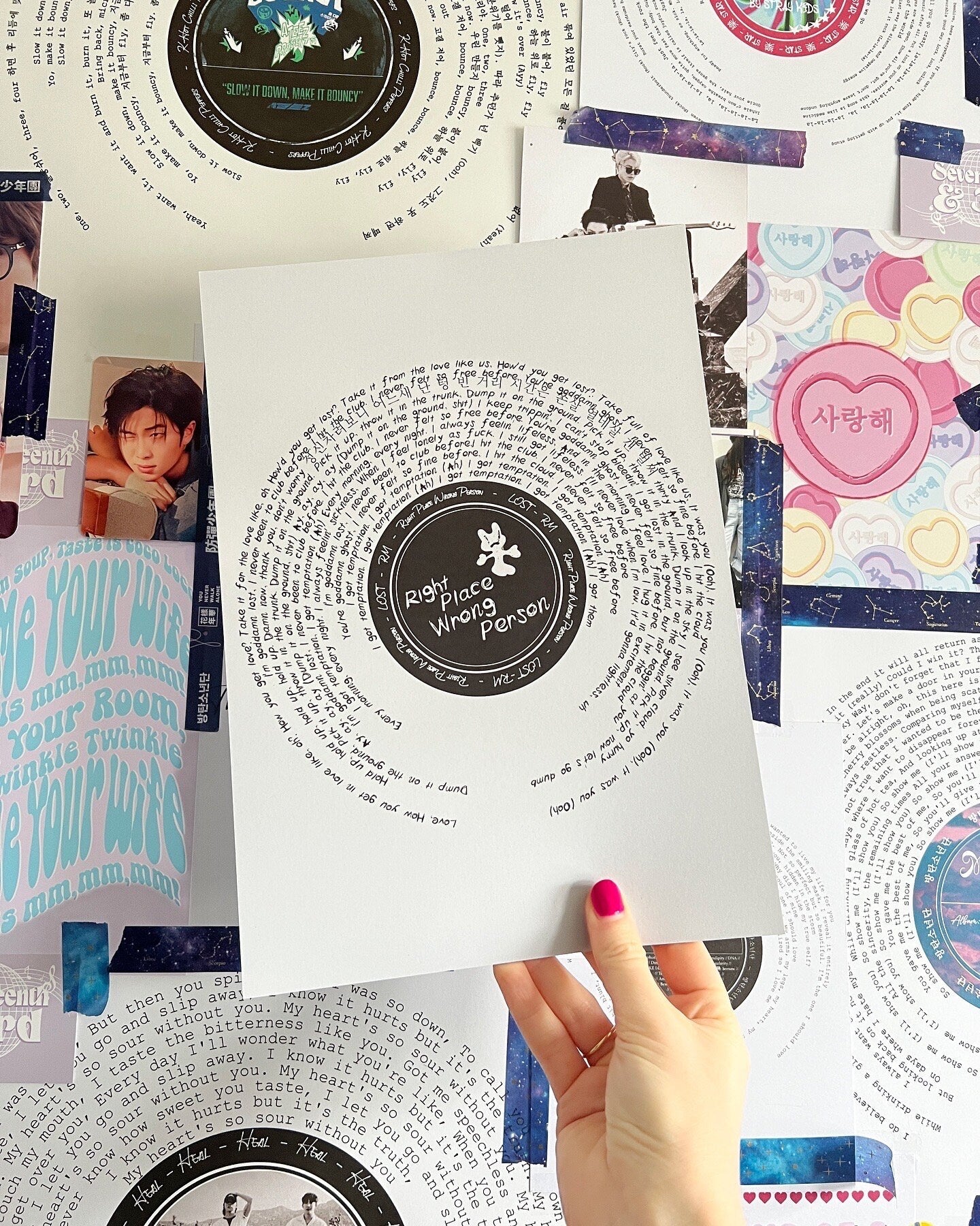 RM "Lost" Lyric Music Print "Right Place Wrong Person" Album