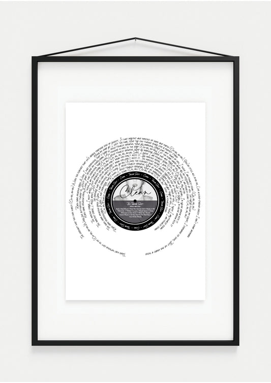 Clean (1998) T Swift Inspired Lyric Print - A4 print scale