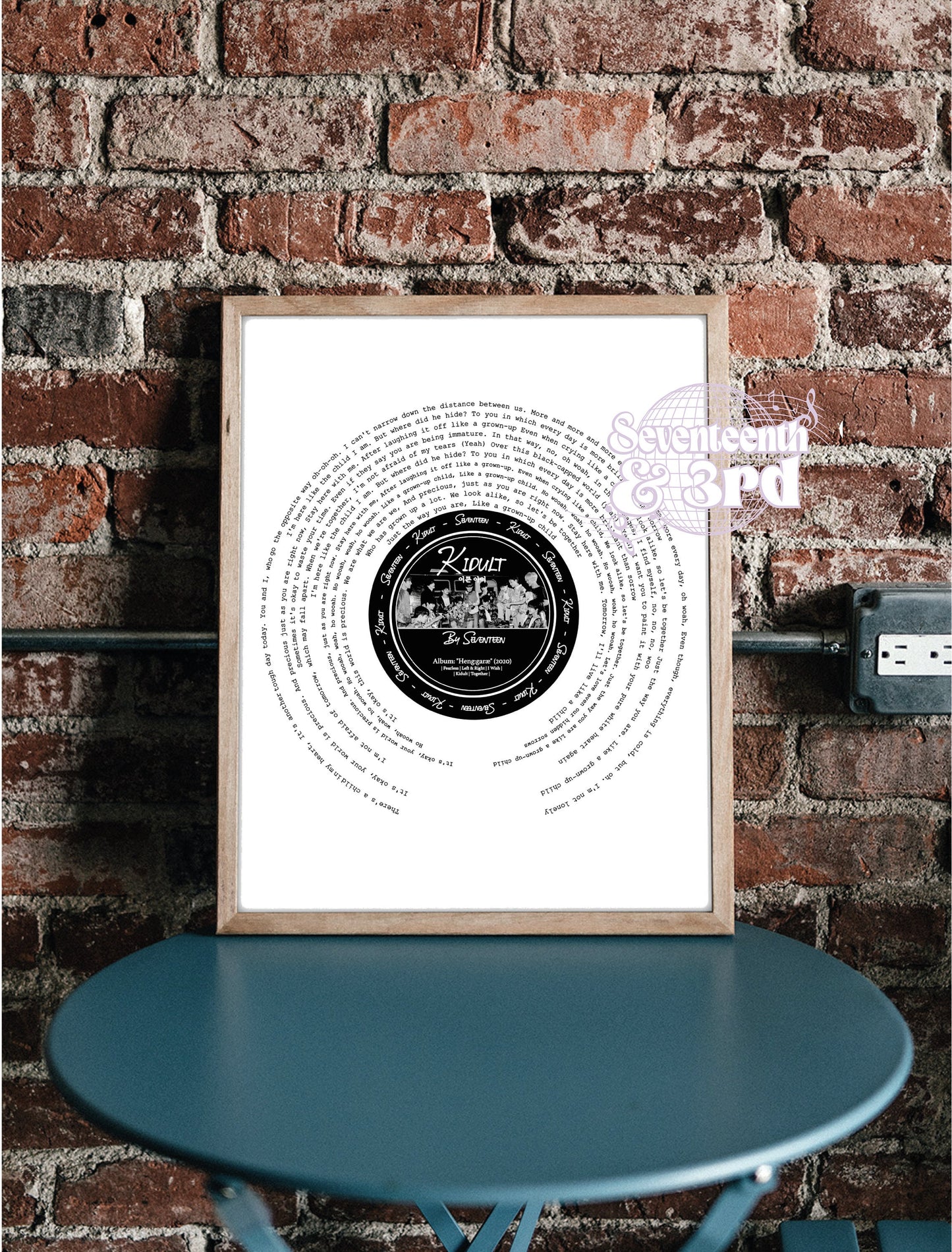 SVT  "KIDULT" Seventeens Album Lyric Wall Art Print
