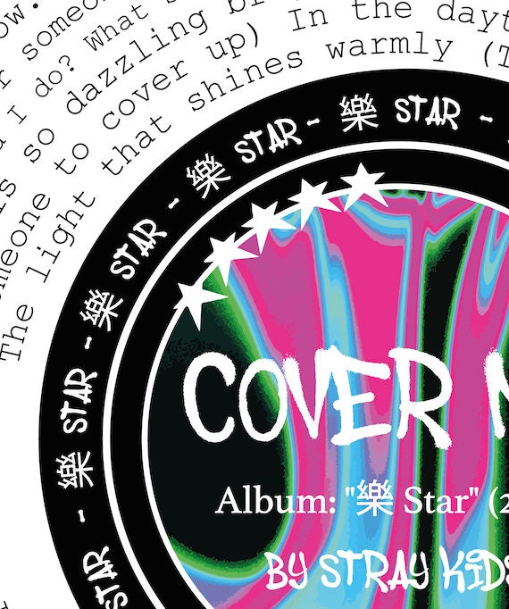 Stray Kids 樂-STAR "Cover me " inspired Lyric Wall Print