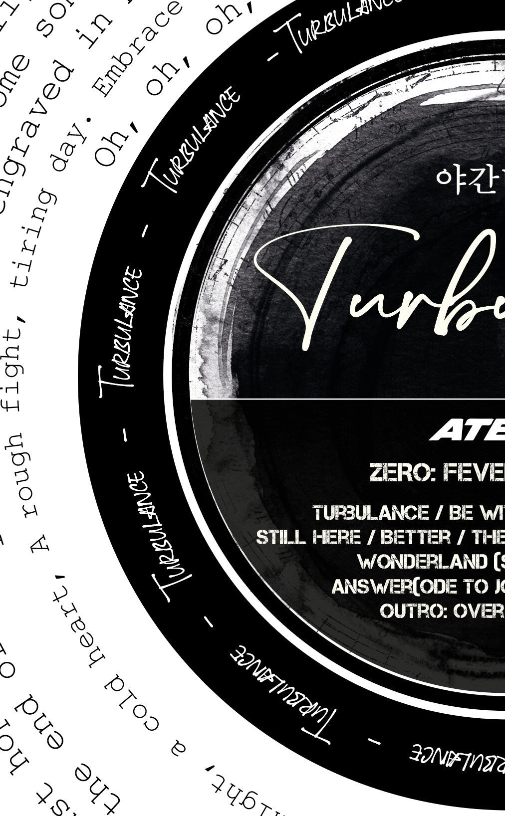 Ateez "TURBULENCE" full Lyric wall Print