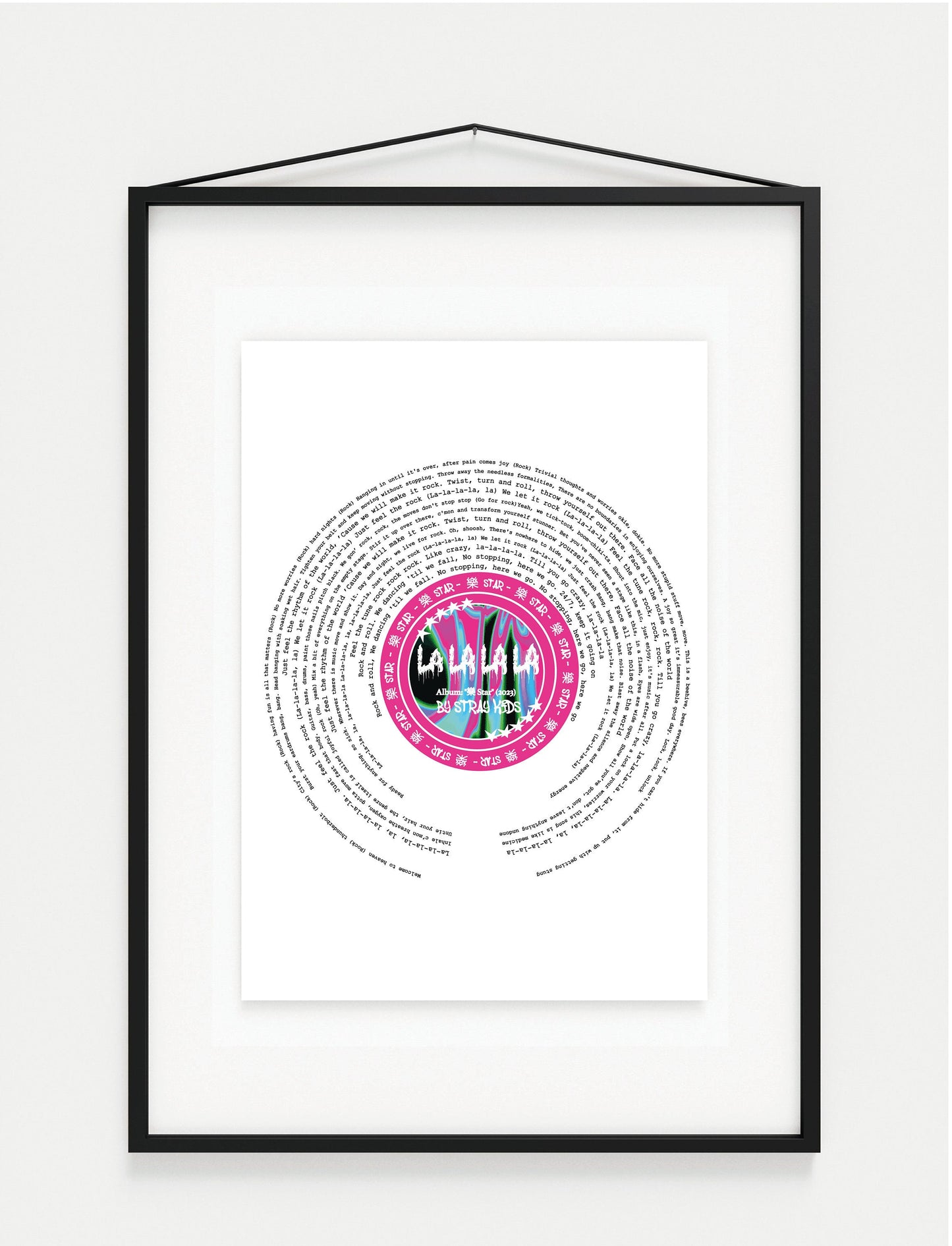 Stray Kids 樂-STAR "LALALALA" Lyric Wall Print || Rock Star Album || Megaverse || Full Song Lyrics
