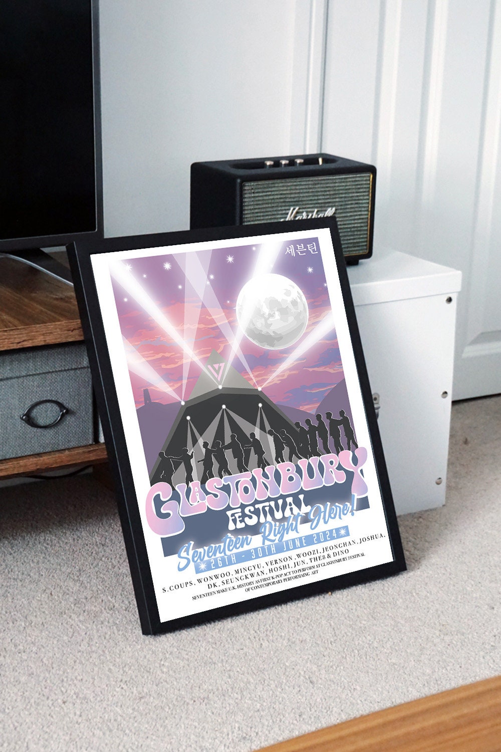 17 "Seventeen Right here" at Glastonbury Inspired Wall Poster print.