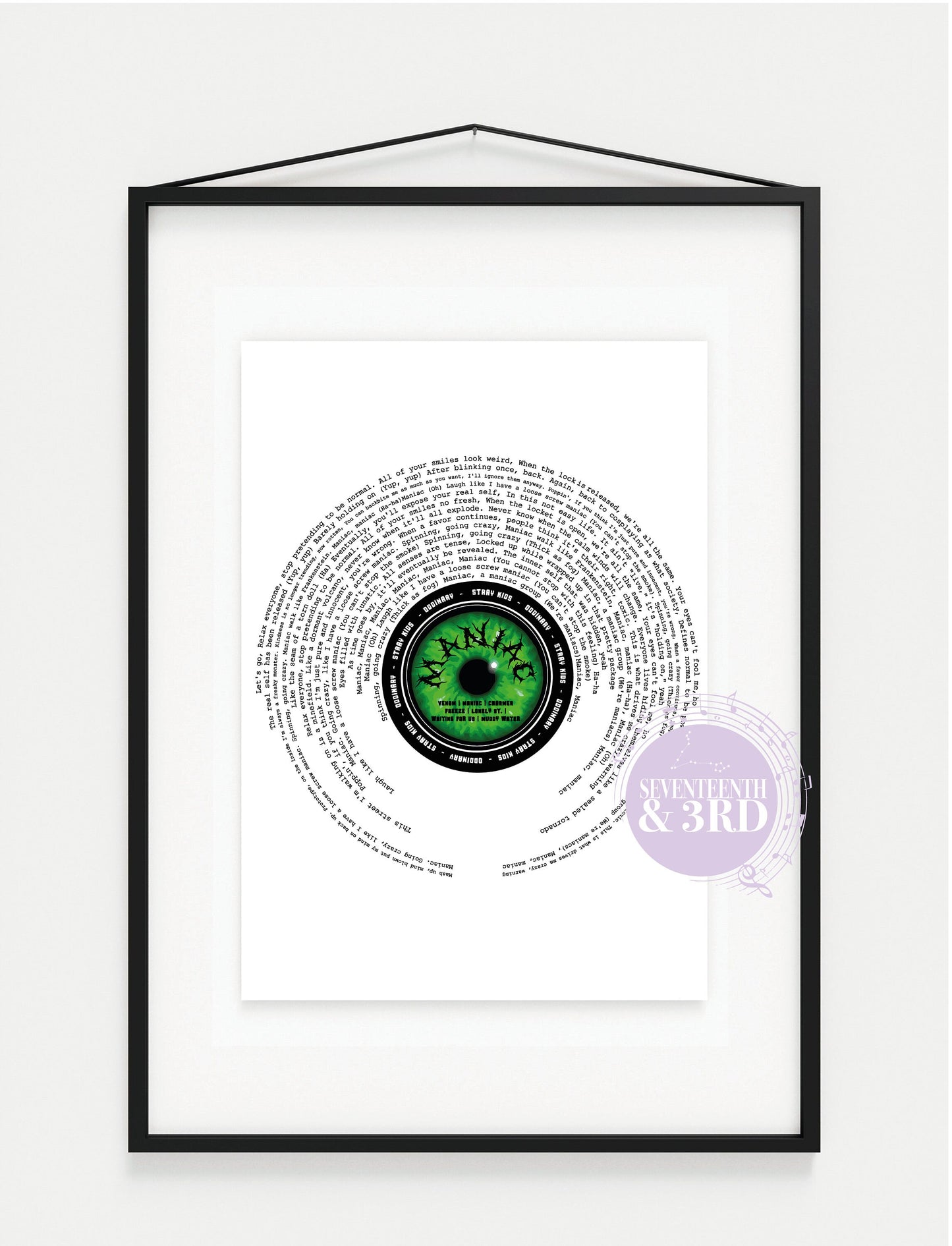 Stray Kids  "MANIAC" Lyric Wall Art Print