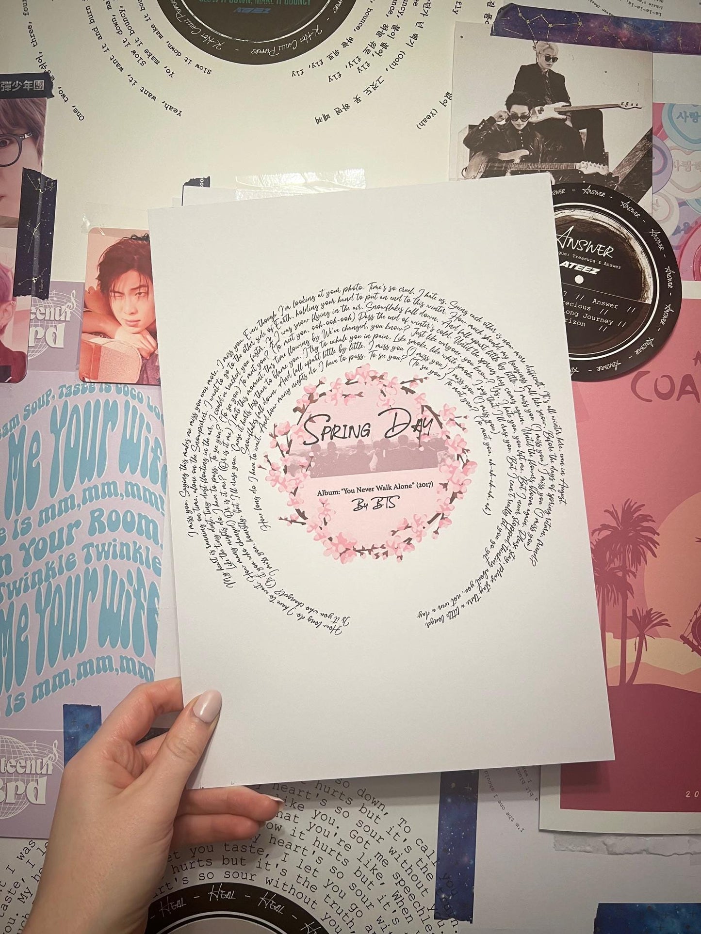 BTS "SPRING DAY" full lyric Print