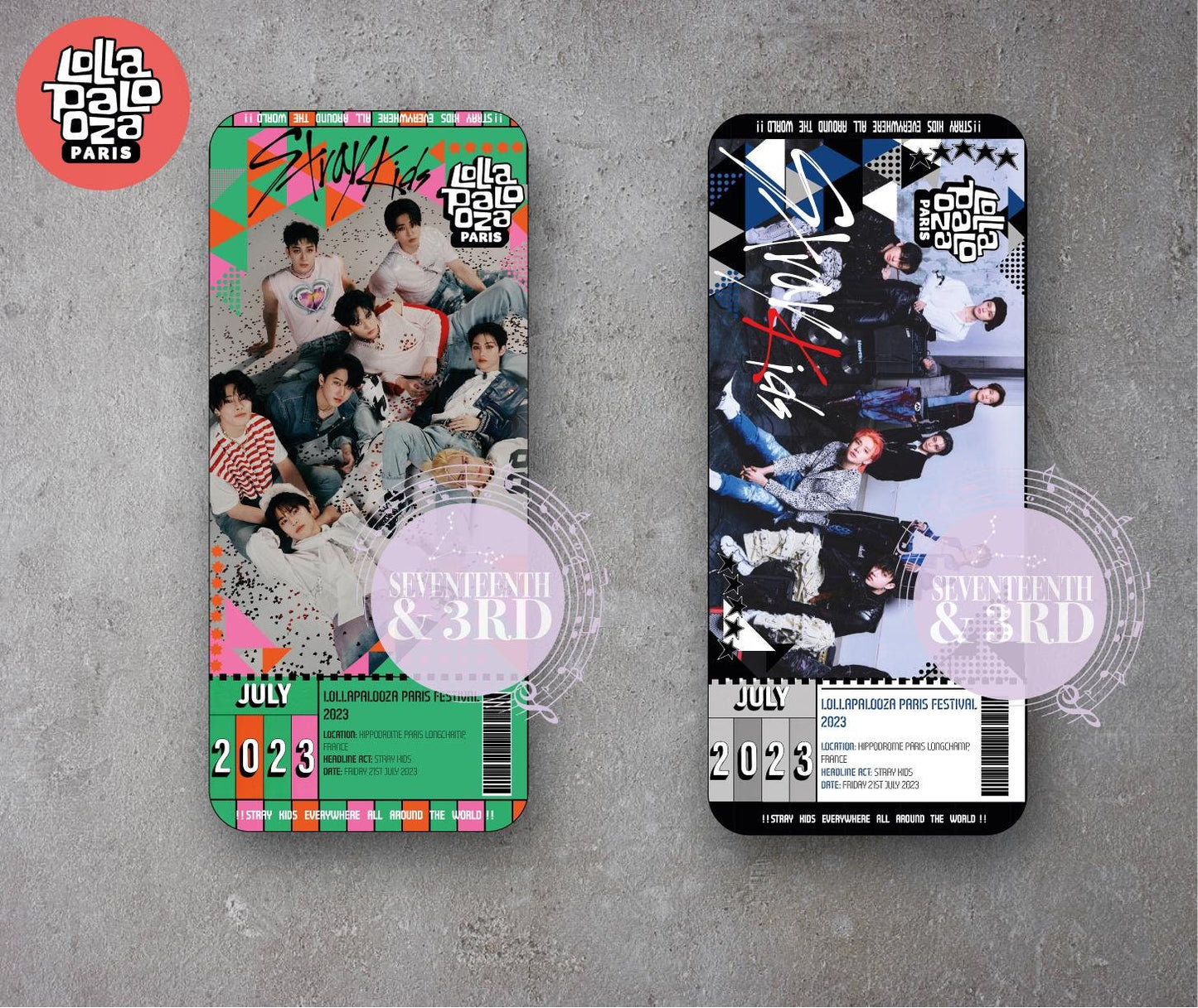 Stray Kids Ticket souvenir Lollapalooza &  I-D*YS Milan festival Options Inspiration