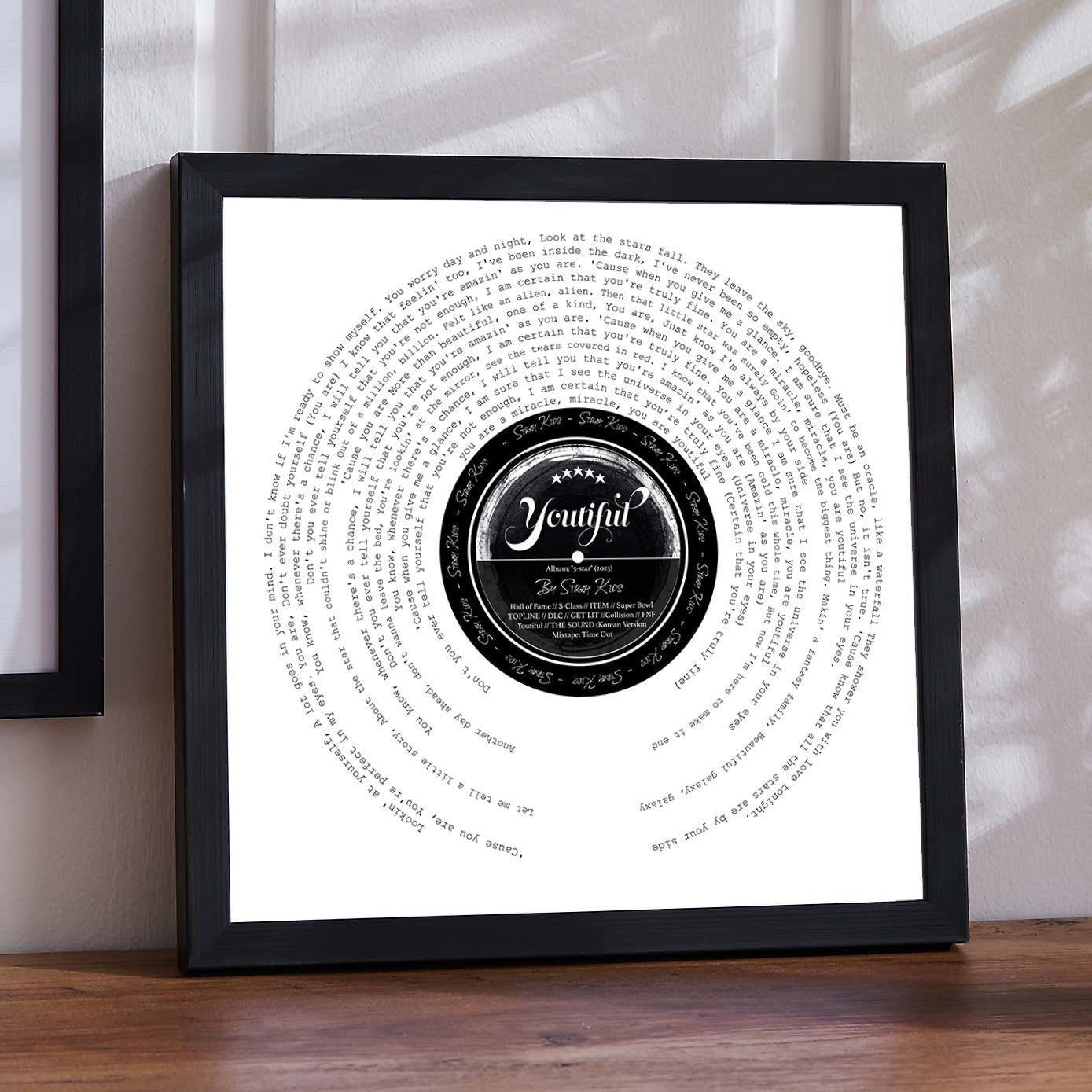Stray Kids "Youtiful" full Lyric Vinyl Print