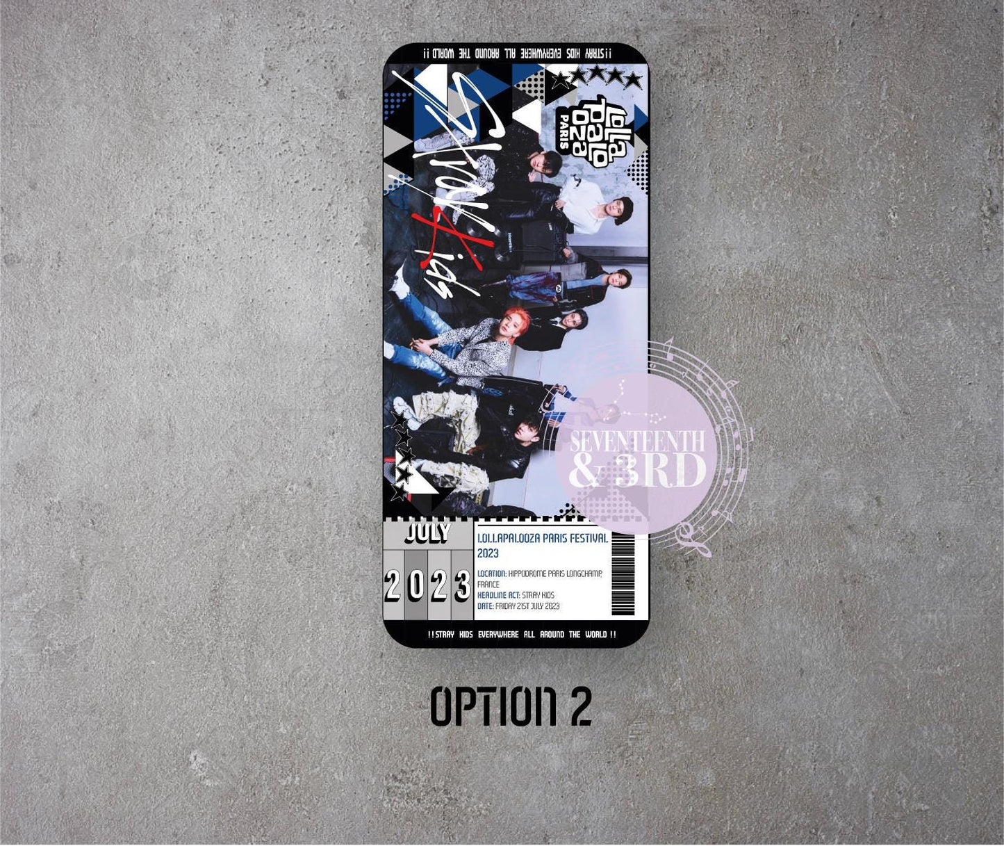 Stray Kids Ticket souvenir Lollapalooza &  I-D*YS Milan festival Options Inspiration