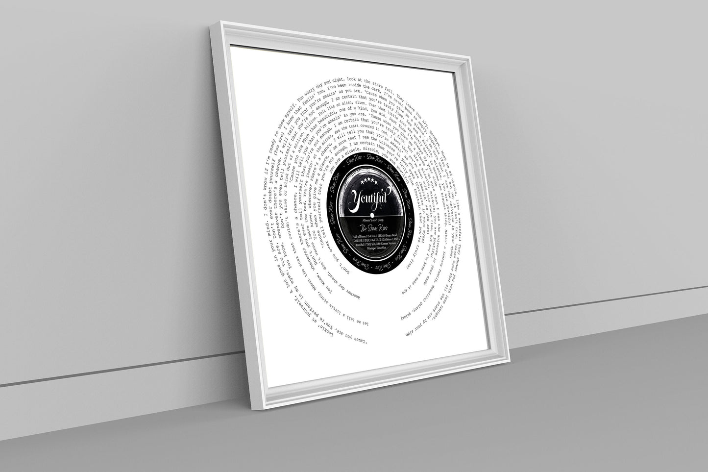 Stray Kids "Youtiful" full Lyric Vinyl Print