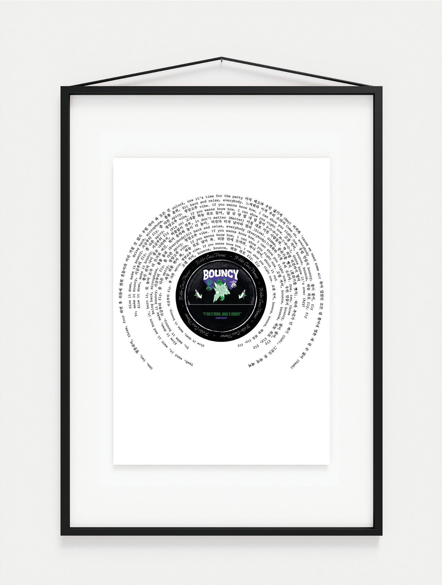 Ateez Print BOUNCY K-Hot Chilli Peppers Song Lyric Print