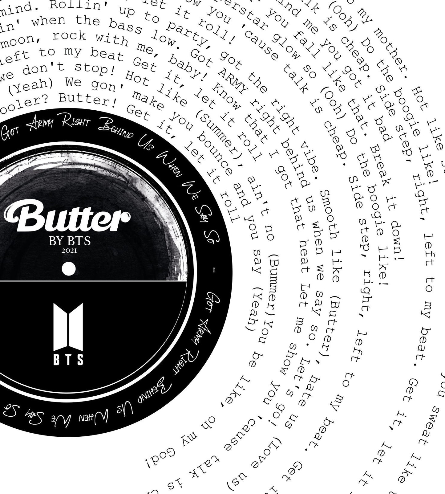 BTS "Butter" Full Song Print  || 방탄소년단 BTS