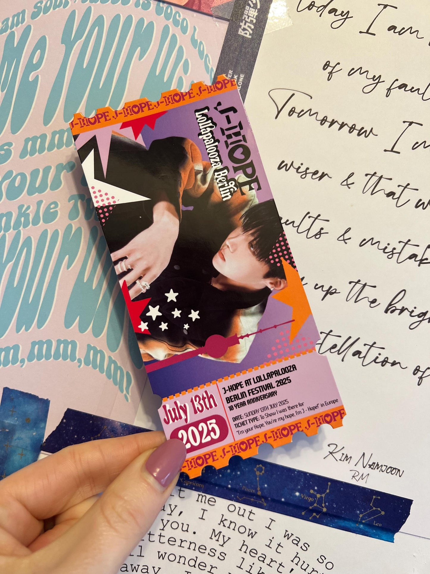 J-hope souvenir Ticket  Berlin festival Inspiration