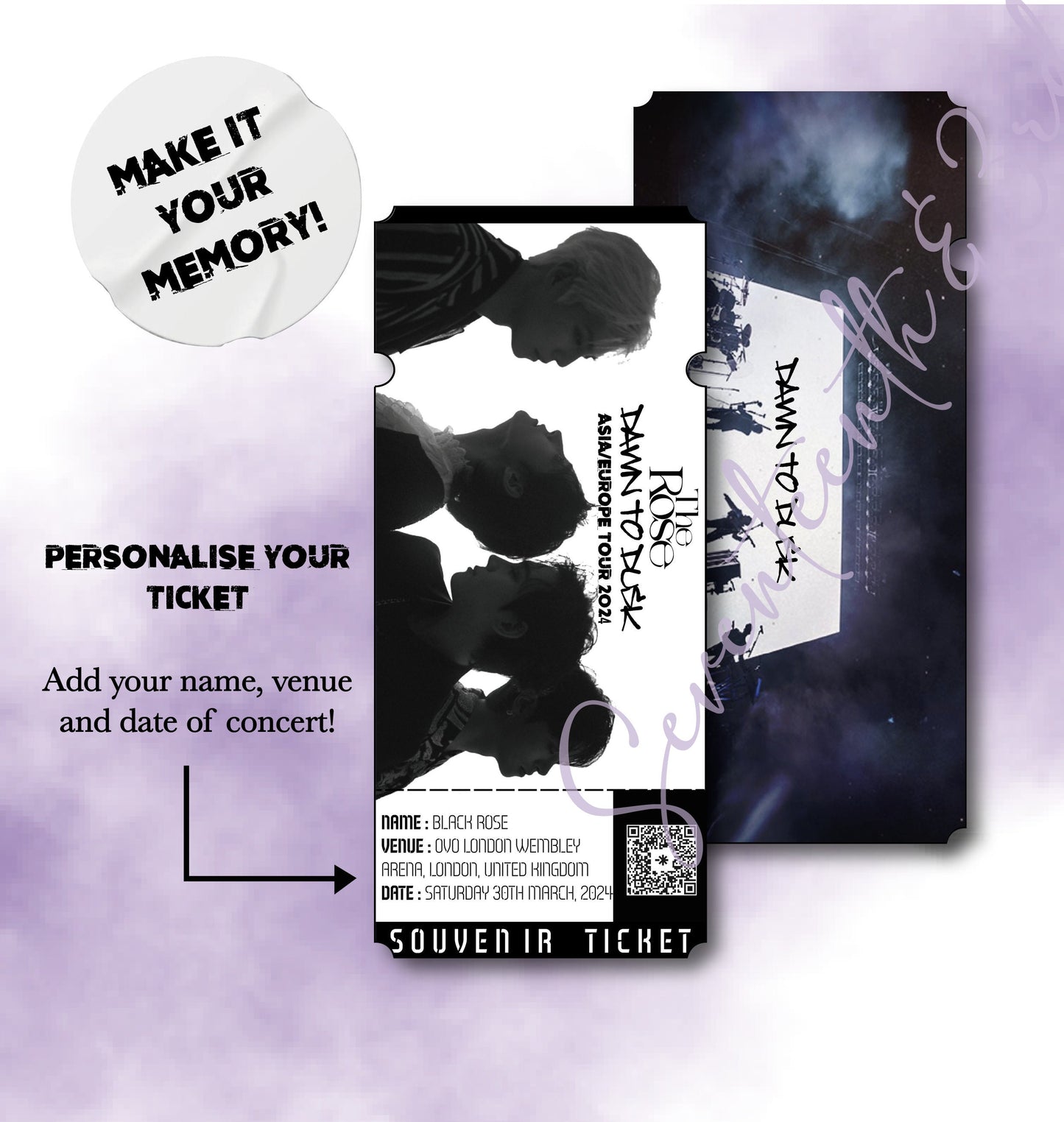 The Rose Dawn To Dusk Tour 2024 Souvenir Ticket |  더 로즈 | personalised Tour Souvenir || DUAL Tour