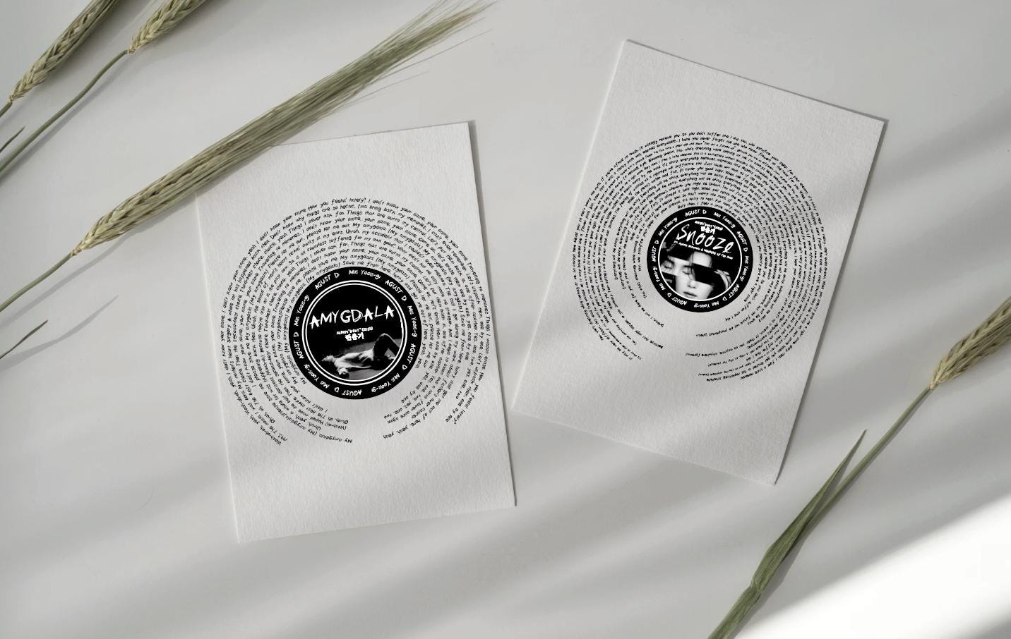 August D 'AMYGDALA' inspired lyrics print from D-day album
