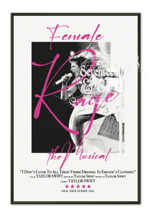 Female Rage The Musical Print (TV) Eras tour inspired || T Swift movie poster
