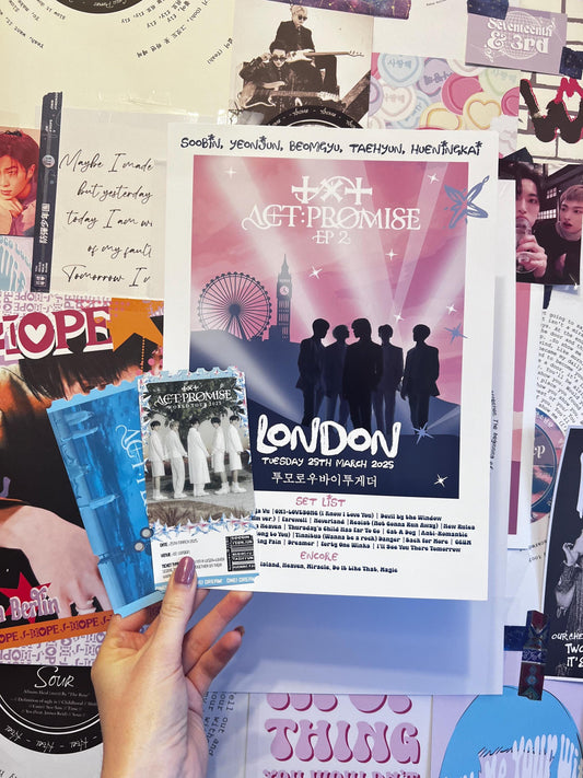 Tomorrow X Together tour Set List Inspired Wall print | TXT Act:Promise Ep2 In Europe 2025 TXT Music Poster Print