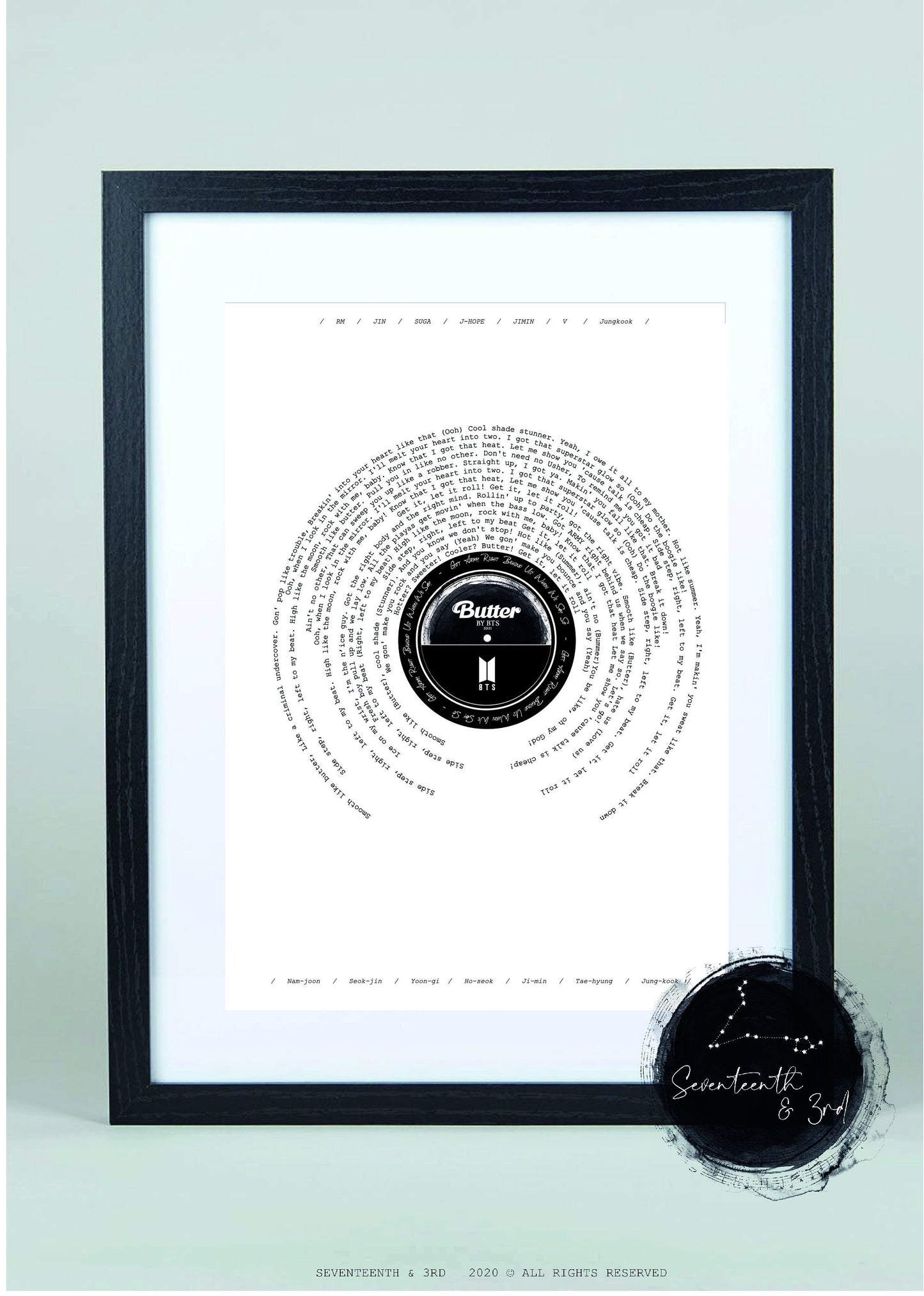 BTS "Butter" Full Song Print  || 방탄소년단 BTS