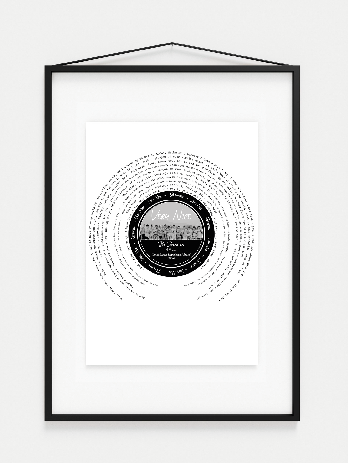 SVT  "AJU NICE" Seventeens Album Lyric print