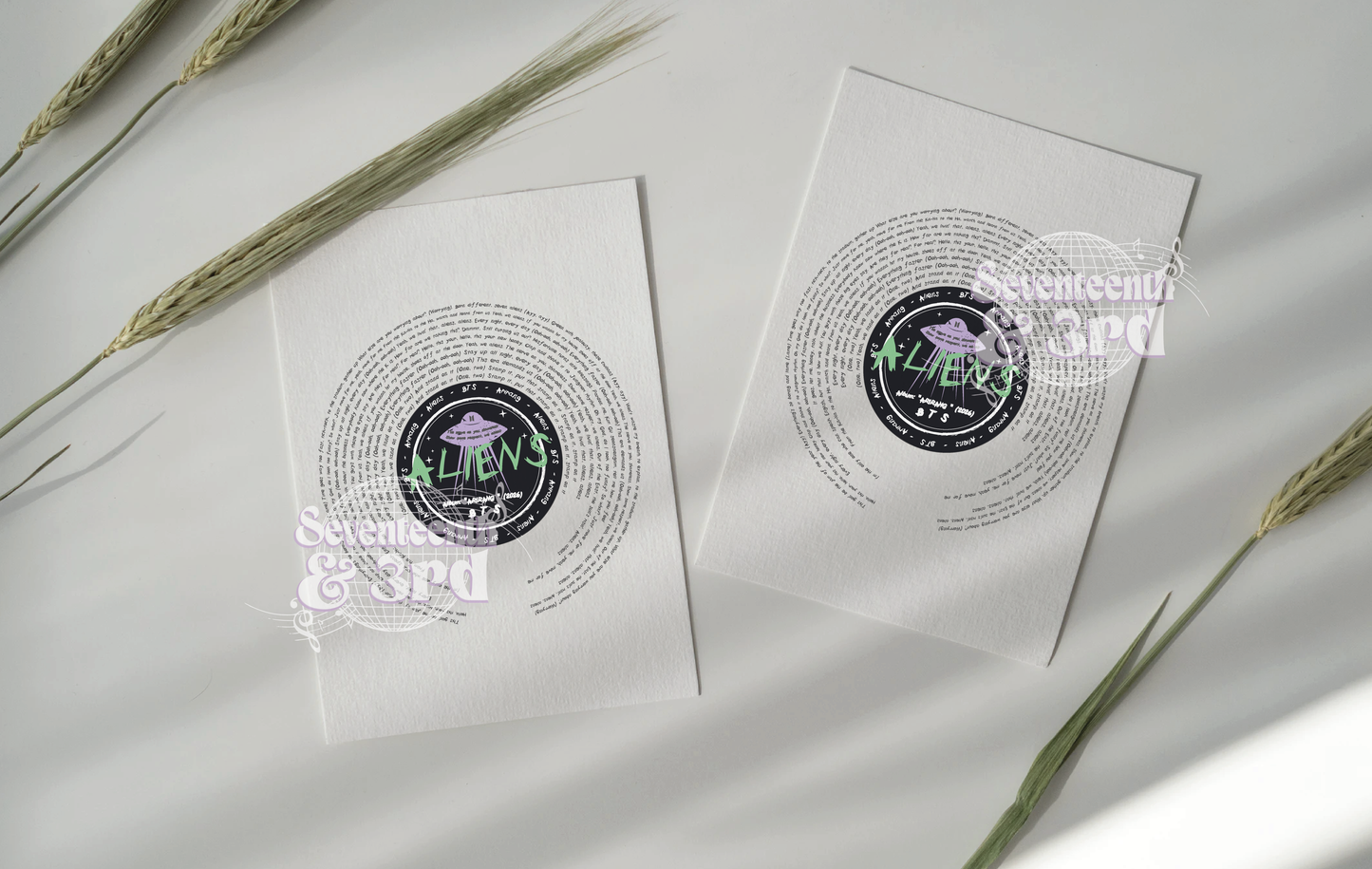 "Aliens" BTS inspired  lyric print