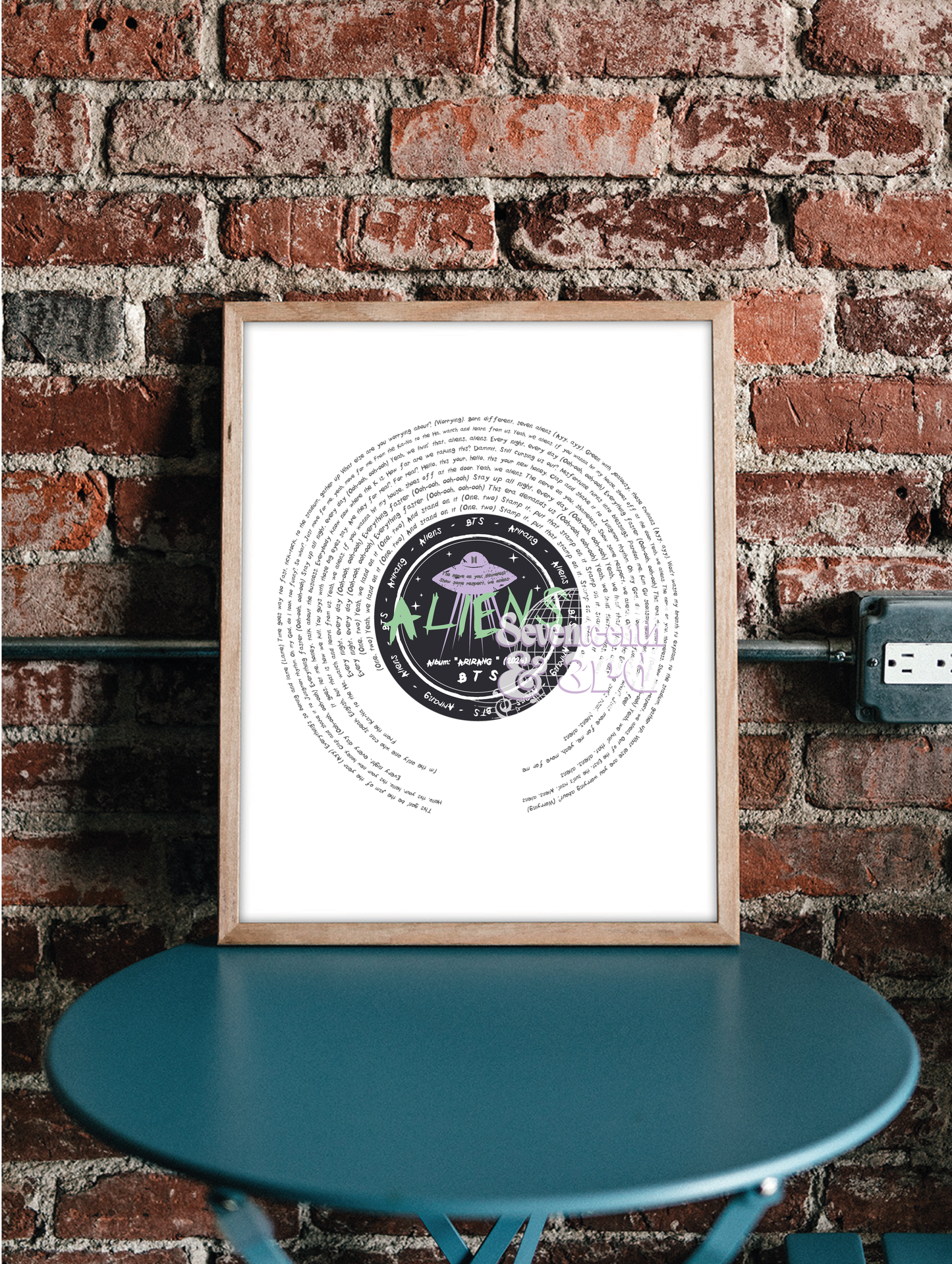 "Aliens" BTS inspired  lyric print