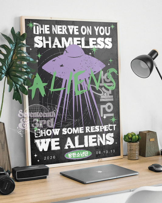 "Aliens" Retro Cut BTS inspired print