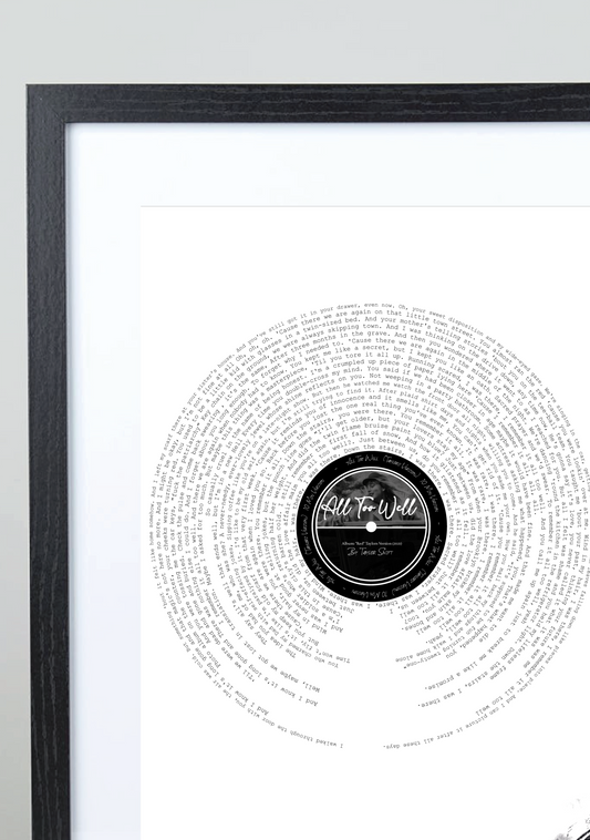 All Too Well Print (TV) 10 Min Version | Lyrics Print | A4 Scale