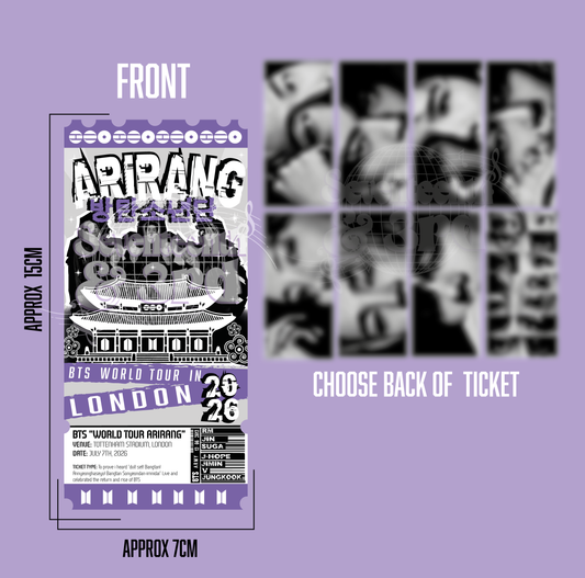ARIRANG TOUR inspired Souvenir Ticket (Your City)