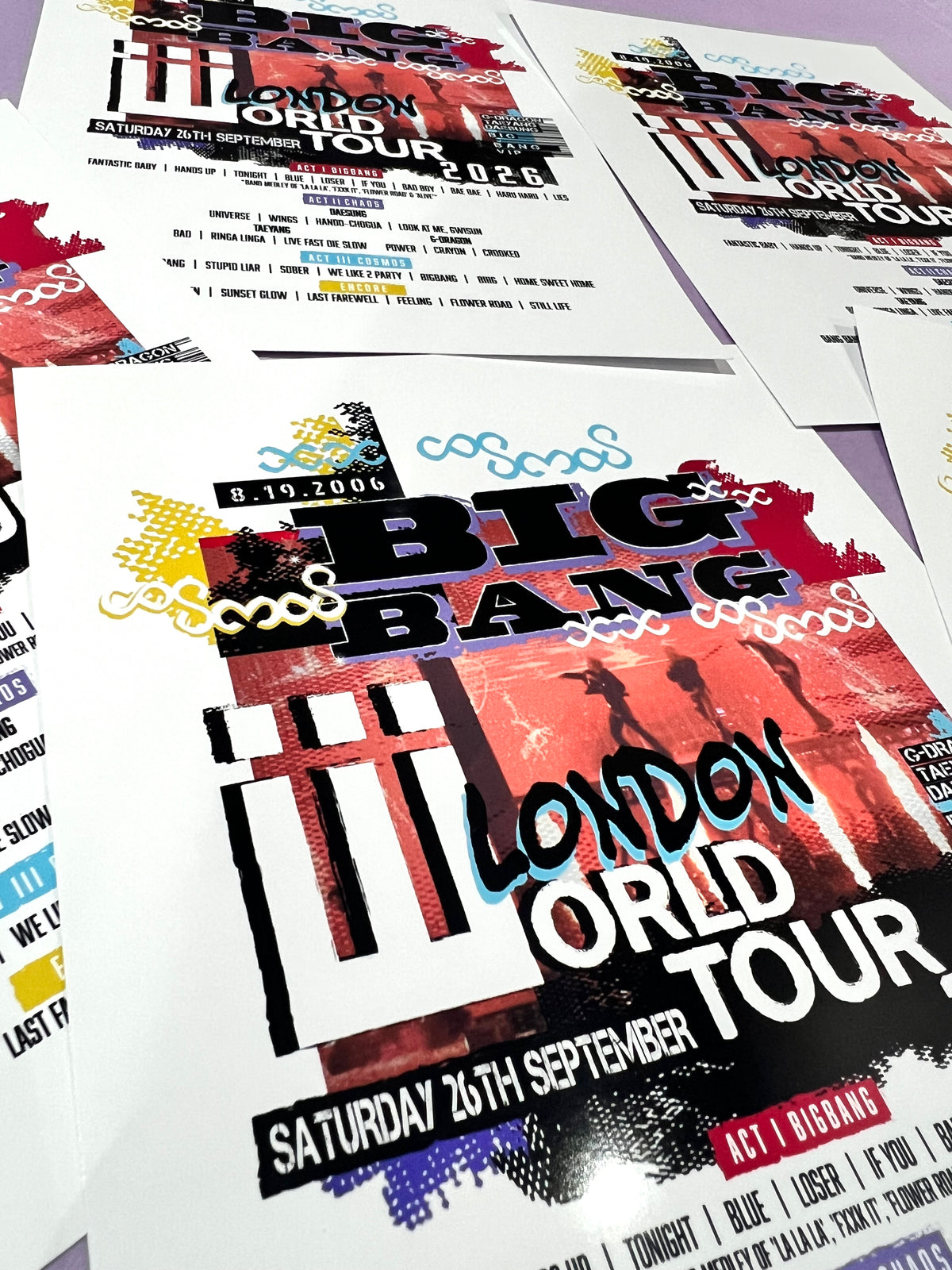 Big Bang inspired Tour Set List 2026