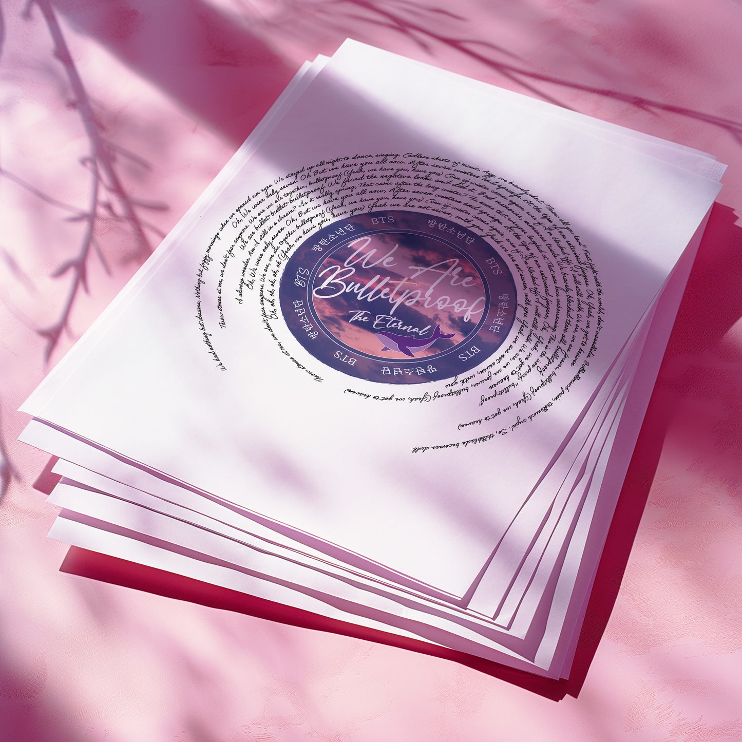 BTS "We are Bulletproof:The Eternal"  lyric print