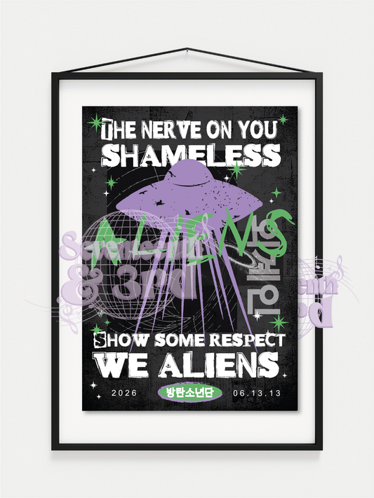 "Aliens" LARGE Retro Cut BTS inspired print *WW shipping option*