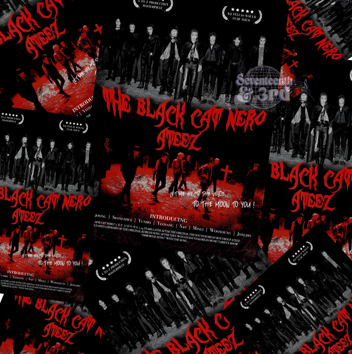 "BLACK CAT NERO" Movie inspired Ateez print *Printable Download*