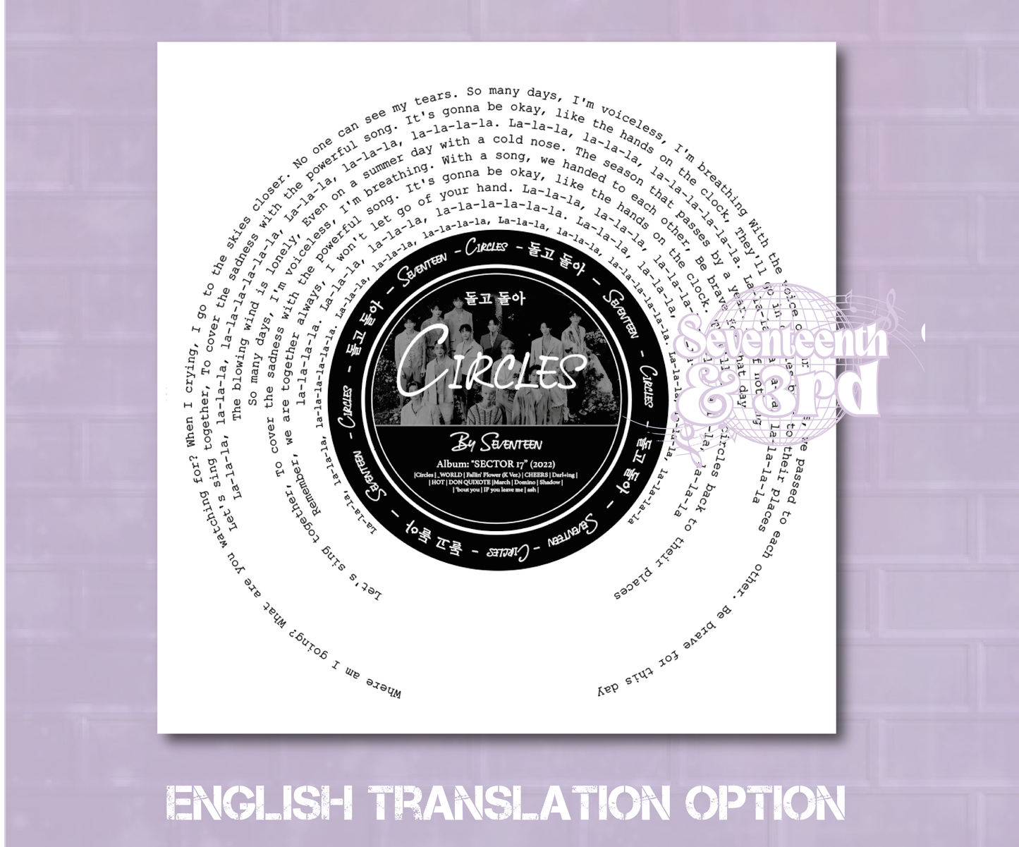 SVT  "Circles" Lyric print