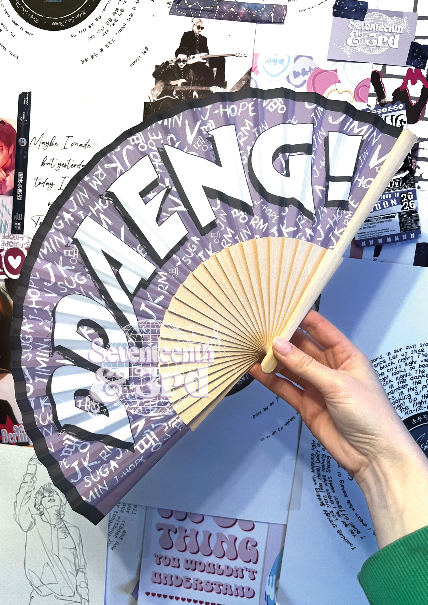 "DDAENG" Iconic fabric Hand Fan