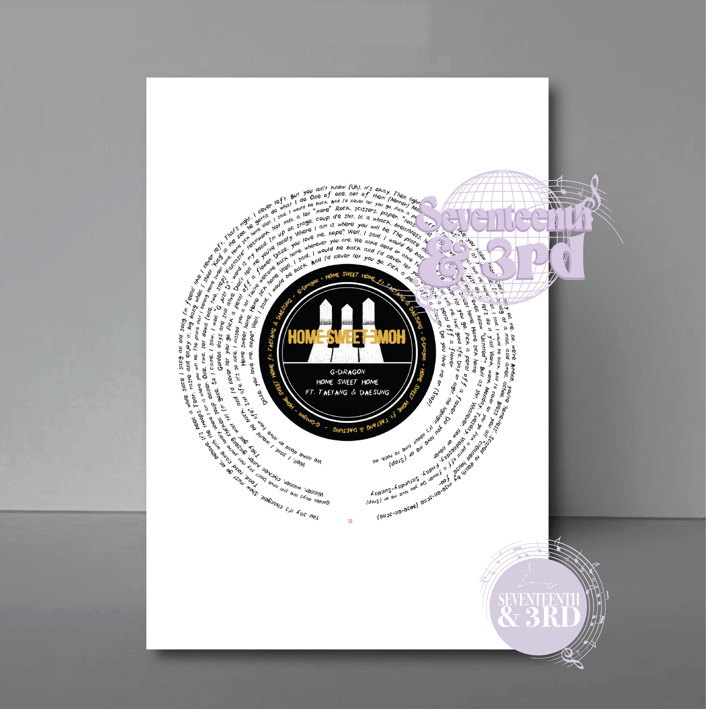 Gdragon "Home Sweet Home" Lyric print ft. TAEYANG & DAESUNG (English Translation)