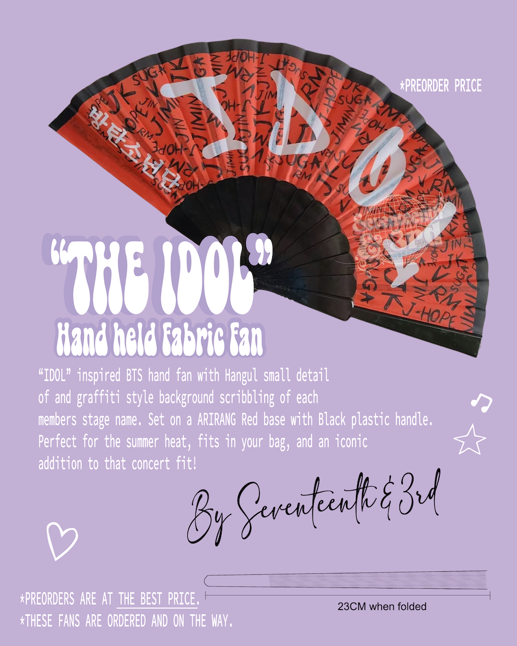 "IDOL" Iconic fabric Hand Fan