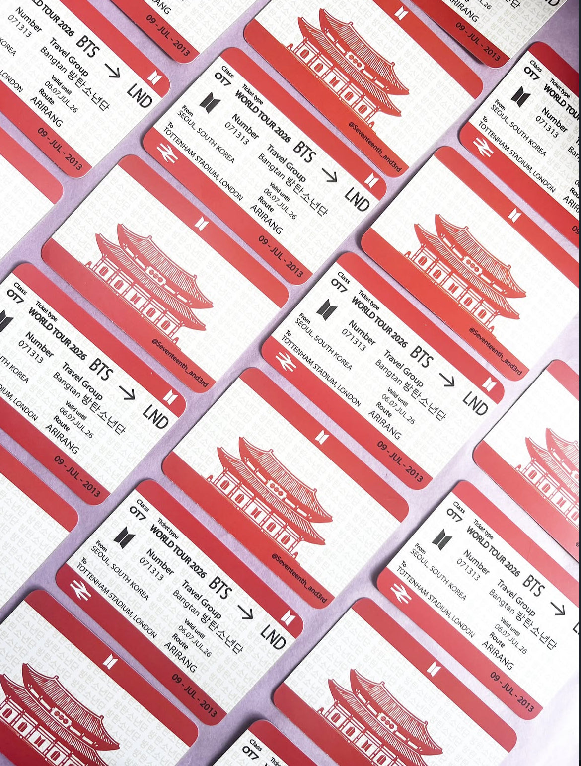 BTS Tour Travel Ticket Souvenir *CHARITY*