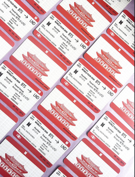 BTS Tour Travel Ticket Souvenir