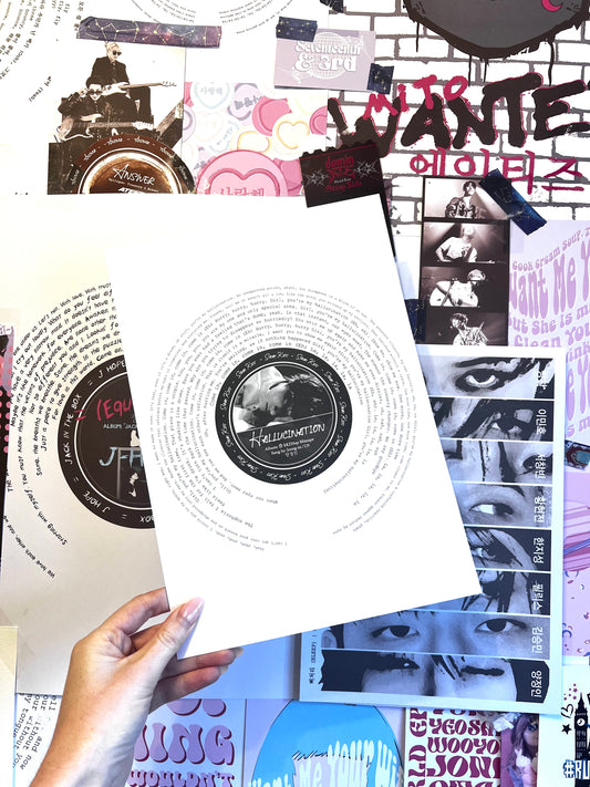 Stray Kids "Hallucination" by I.N Lyric Vinyl Print